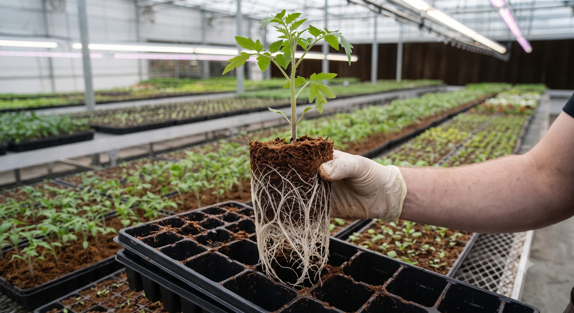 Plant Nurseries using cocopeat blocks